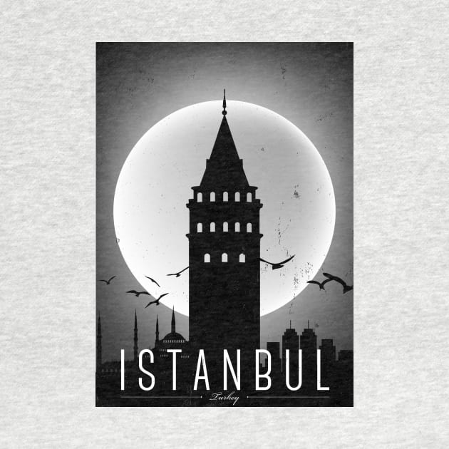 Istanbul black and white poster by kursatunsal